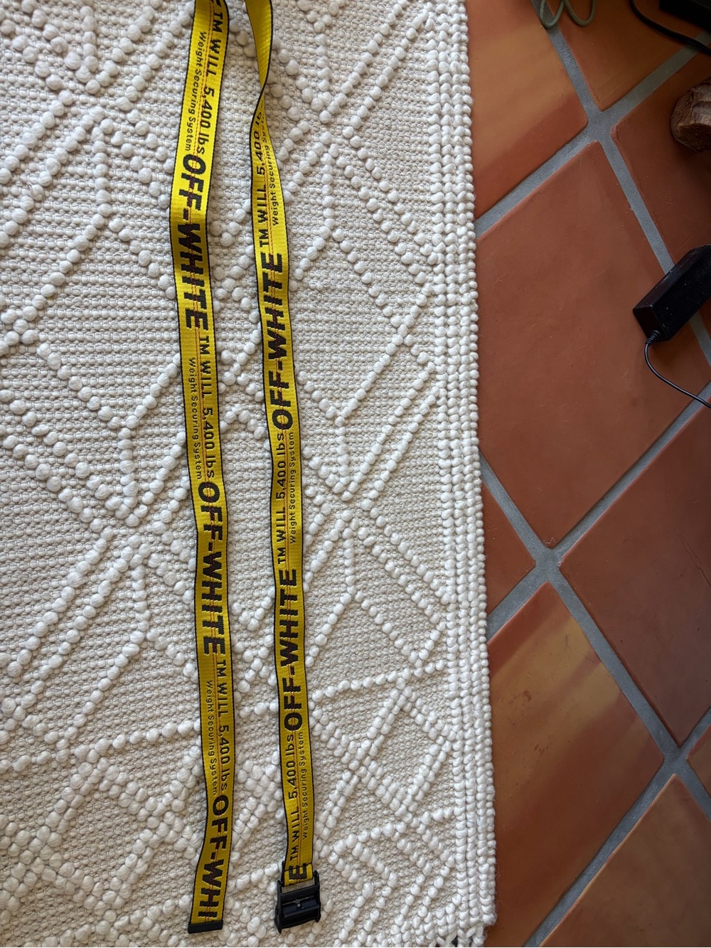 Off-White Yellow and Black Industrial Webbing Belt